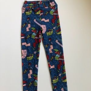 Lularoe Holiday Child L/XL Leggings Christmas